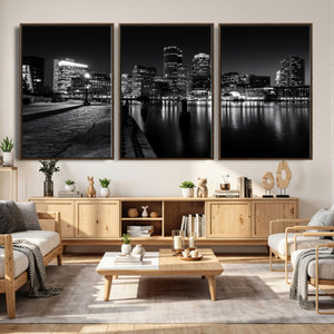 Boston Wall Art Canvas Print, Boston City Downtown Night