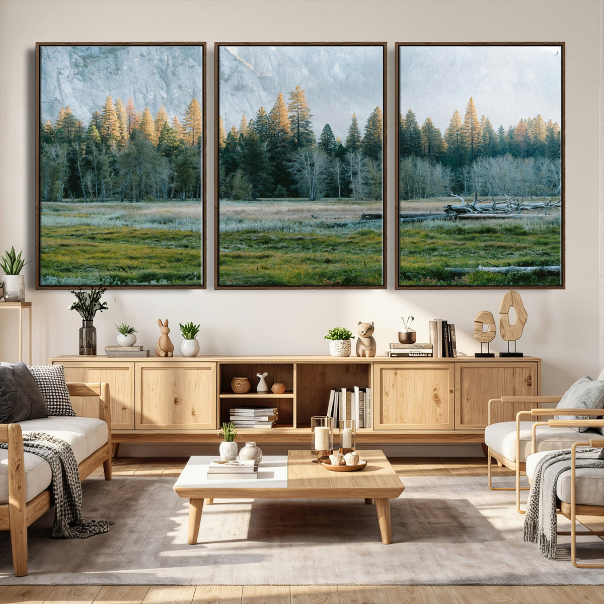 Forest Meadow Wall Art Canvas Print, Pine Tree Landscape