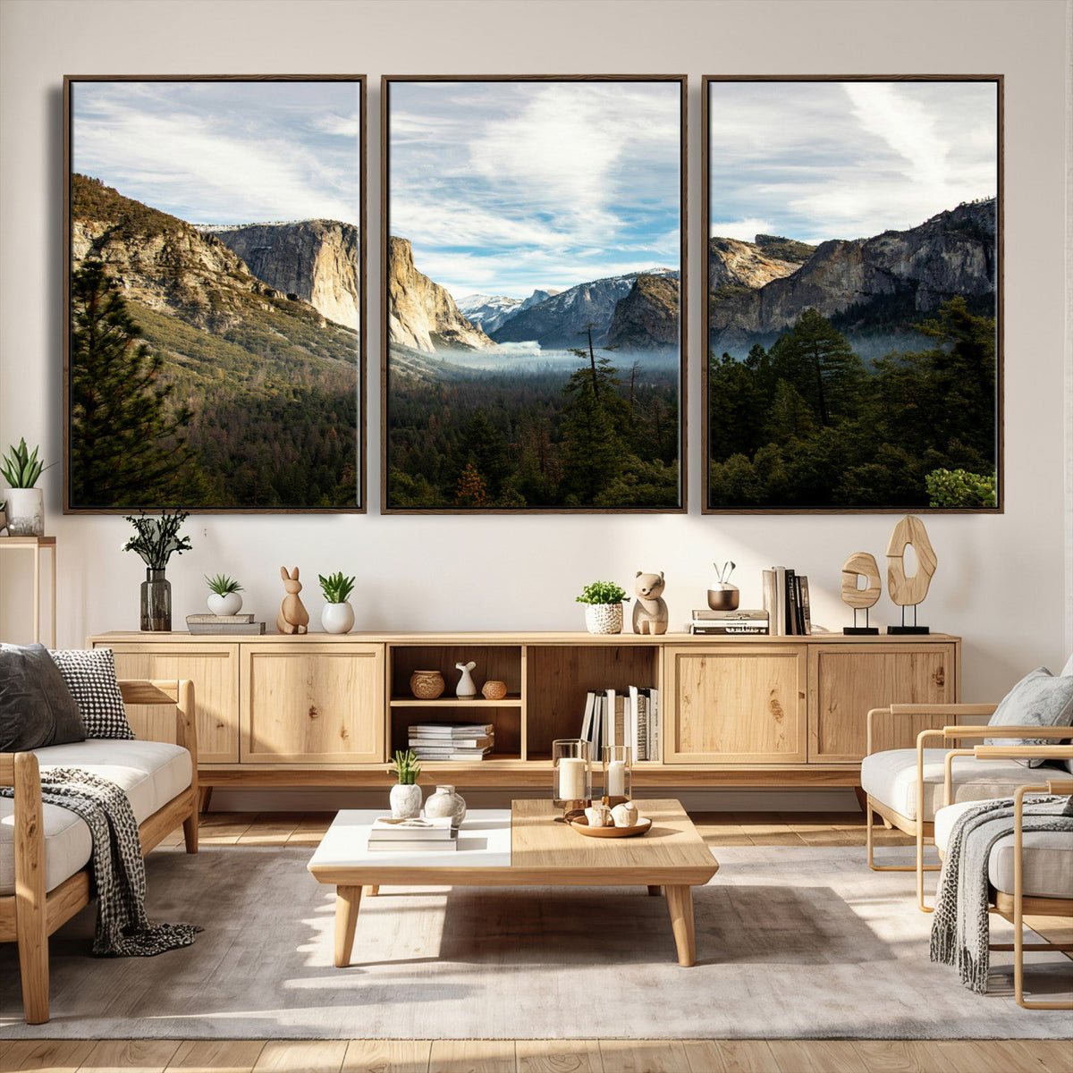 Yosemite Valley Mountain Wall Art Canvas Print, Granite