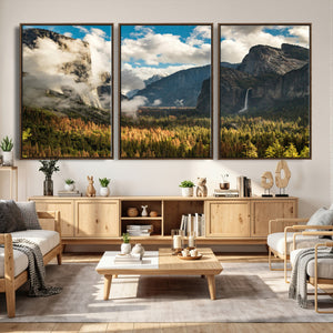 Yosemite Valley River Wall Art Canvas Print