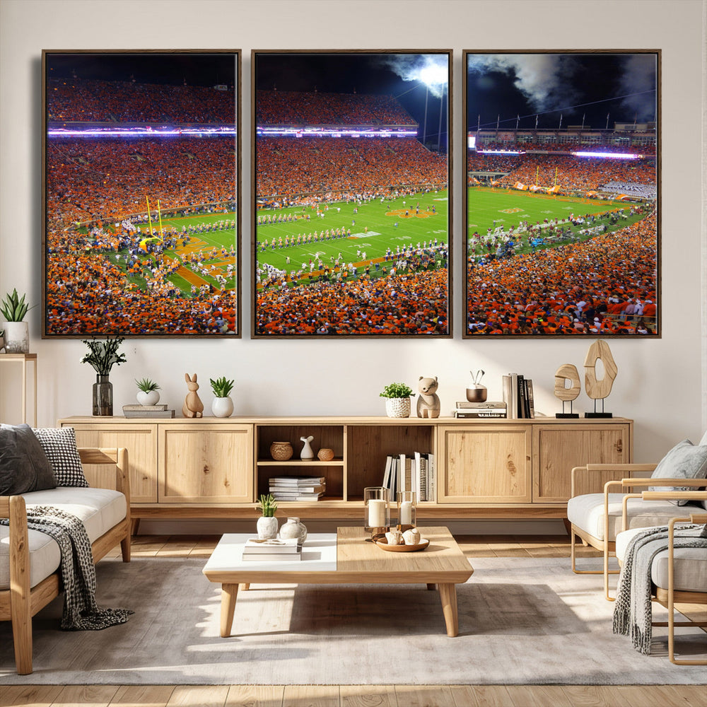 Clemson Football Stadium Wall Art Canvas Print, College