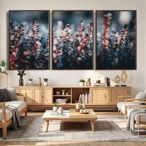 Winter Heather Wall Art Canvas Print, Frosted Floral Nature