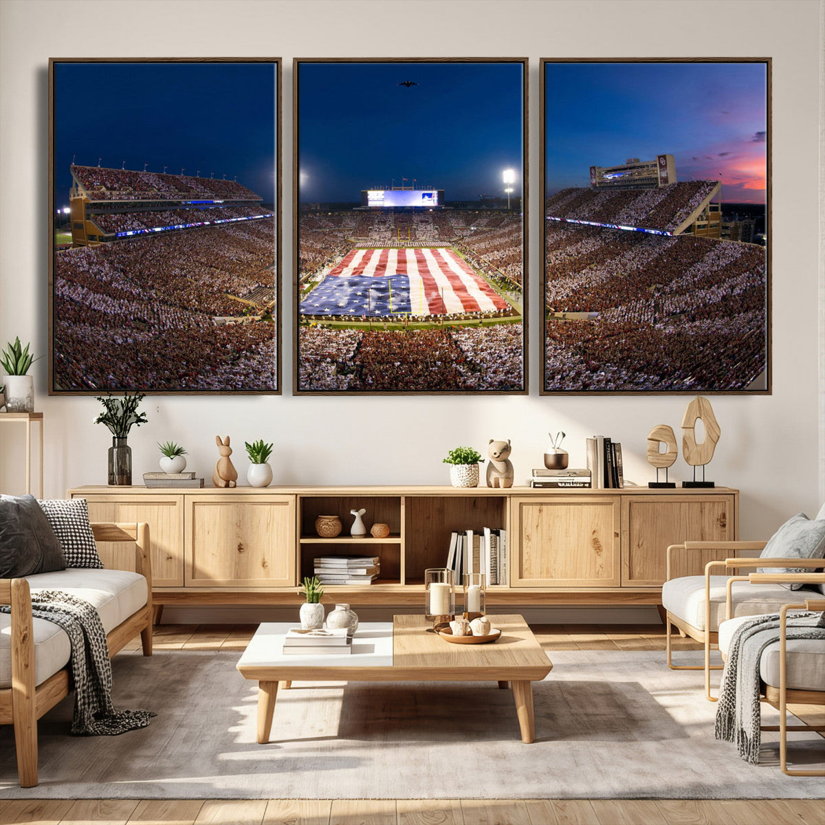 Oklahoma Sooners Memorial Stadium Wall Art Canvas Print,