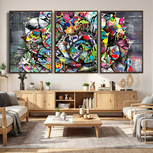 Abstract Graffiti Collage Street Art Wall Art Canvas Print
