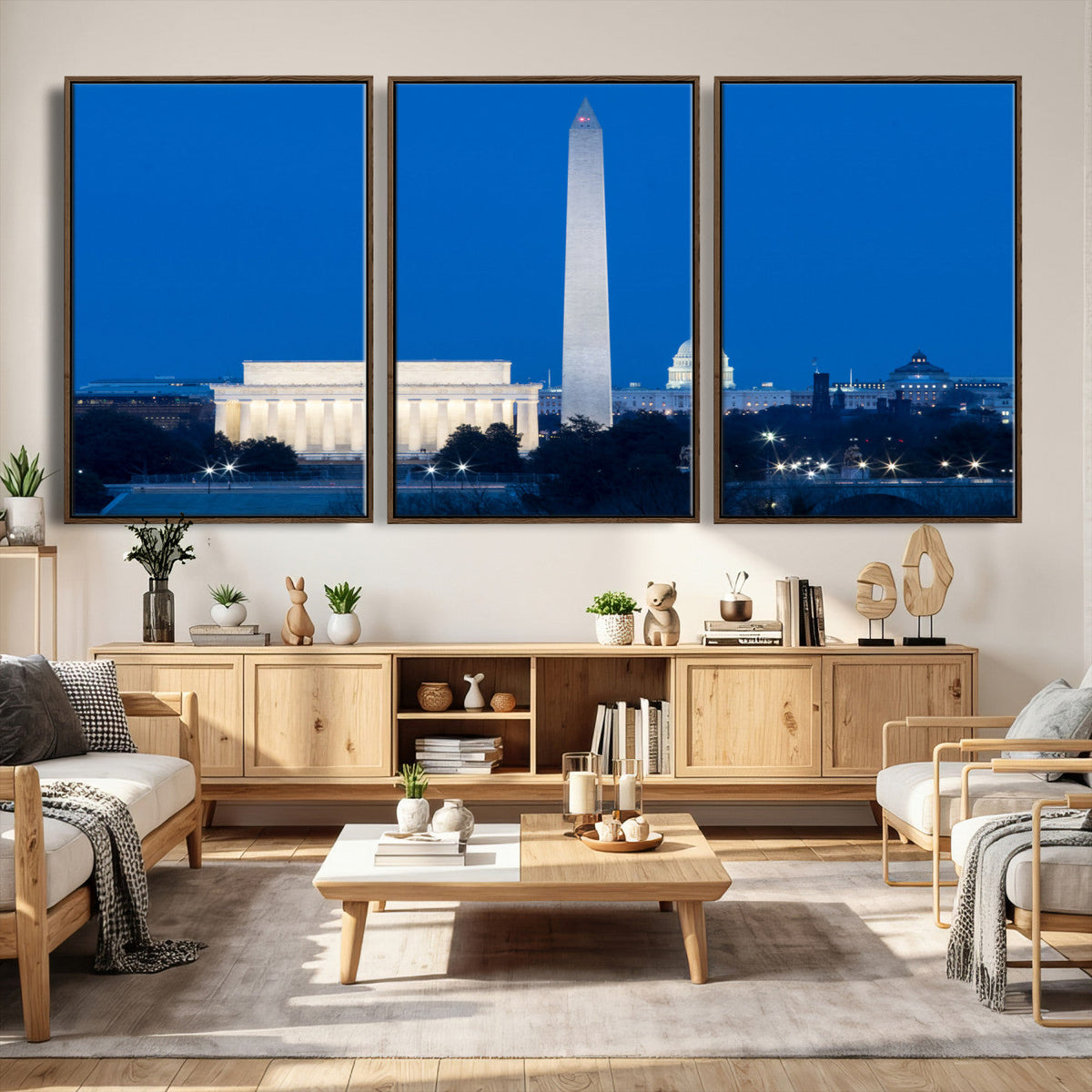 Washington DC Skyline Wall Art Canvas Print – Lincoln