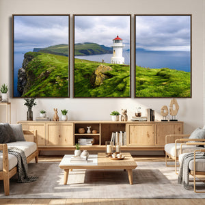 Cliffside Lighthouse Wall Art Canvas Print – Coastal