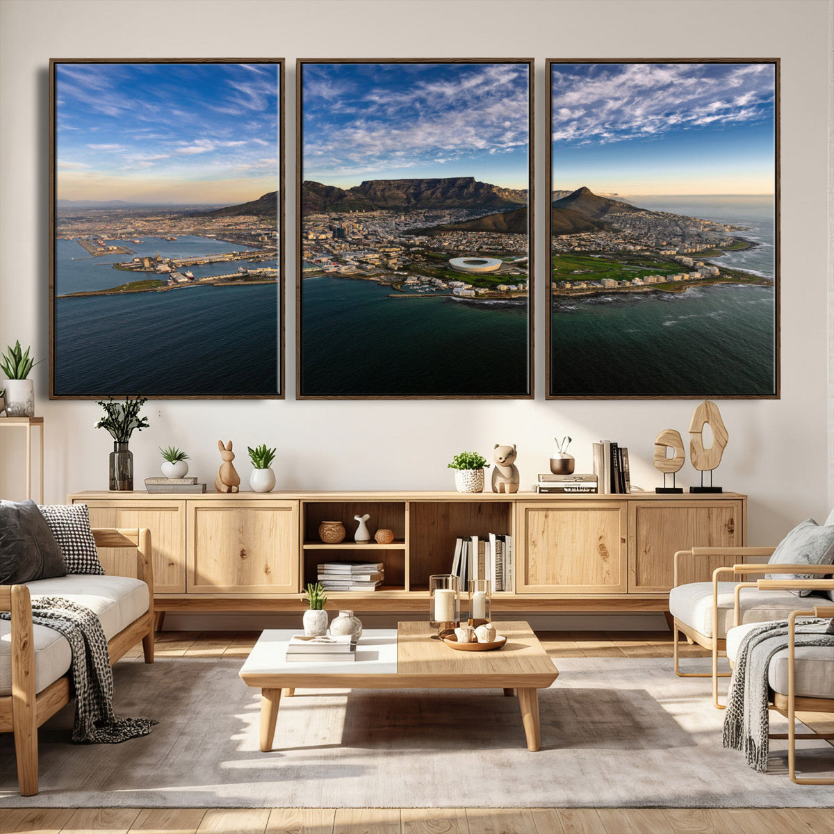 Cape Town Wall Art Canvas Print – Table Mountain Coastal