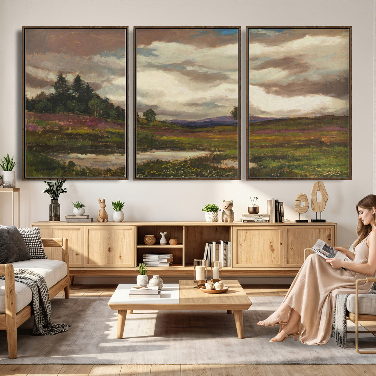 Gustav Macoun Heathland Canvas Print, Czech Landscape Oil