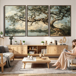 Old Oak Tree Canvas Wall Art, Turner Inspired Romantic