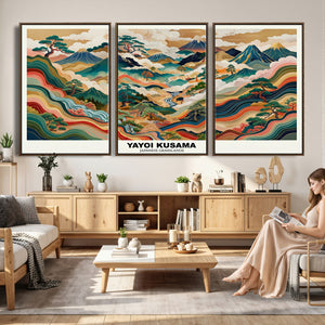 Japanese Grasslands Canvas Wall Art, Kusama Inspired