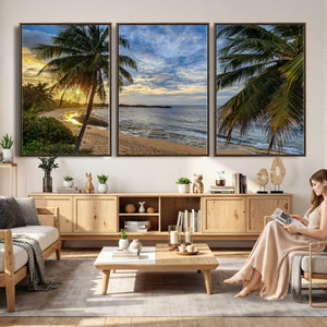 Mar Chiquita Beach Puerto Rico Canvas Wall Art, Manati Caribbean Coastal Photography Print, Tropical Ocean Sunset Decor