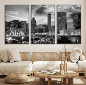 Black and White Atlanta Wall Art Canvas Print