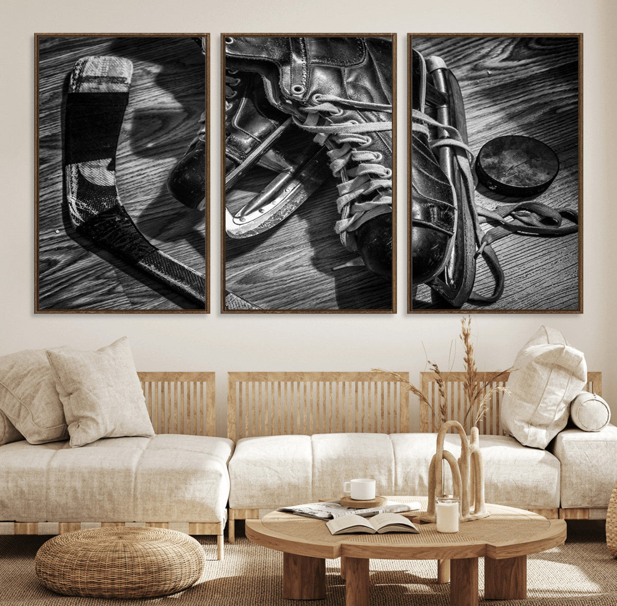 Old Pair of Mens Skates Wall Art Canvas, Men Skates Wall Art
