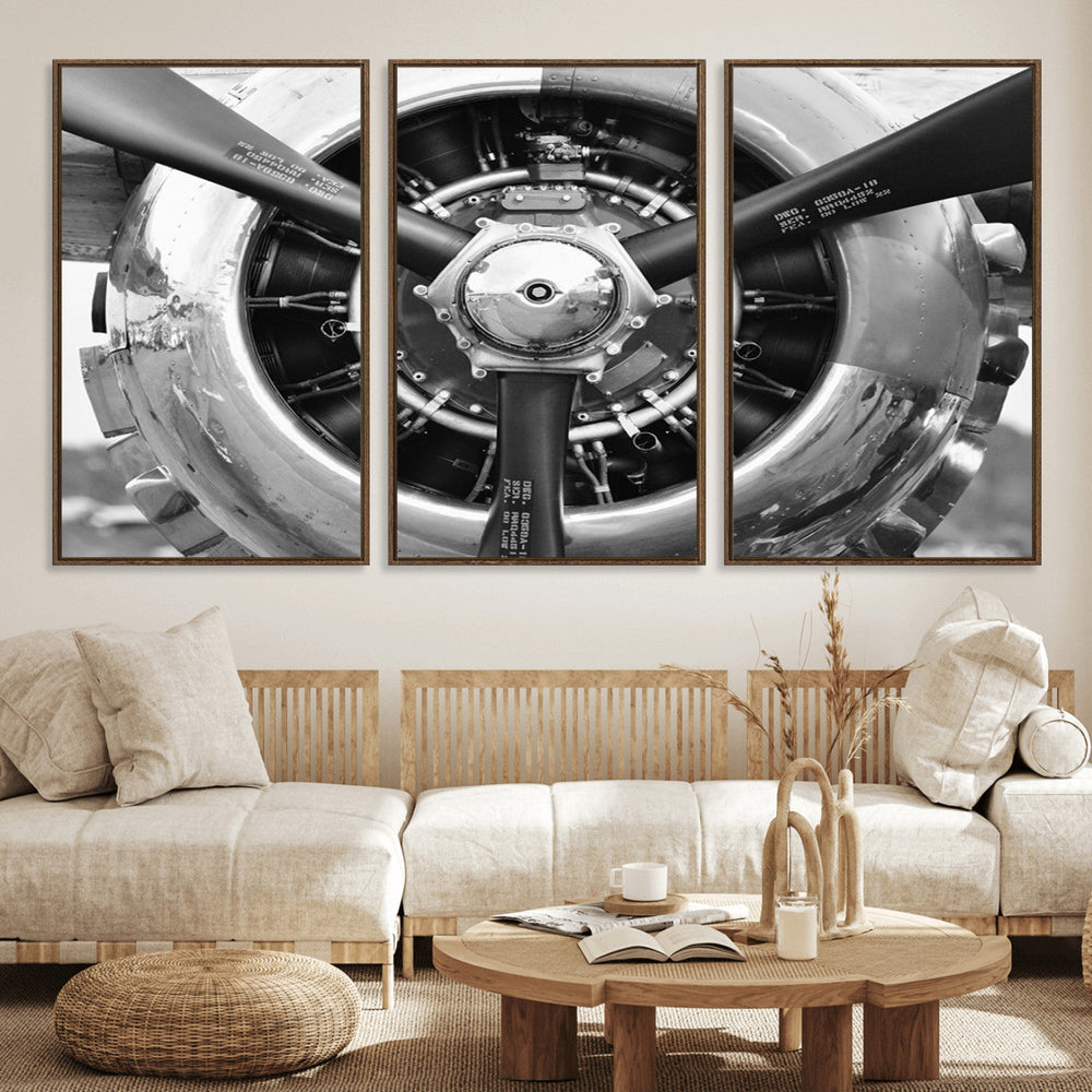Vintage Airplane Wall Art Canvas Print