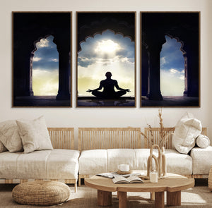 Women and Yoga Wall Art Canvas Print