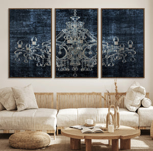 Dark Chandelier Wall Art Canvas Print