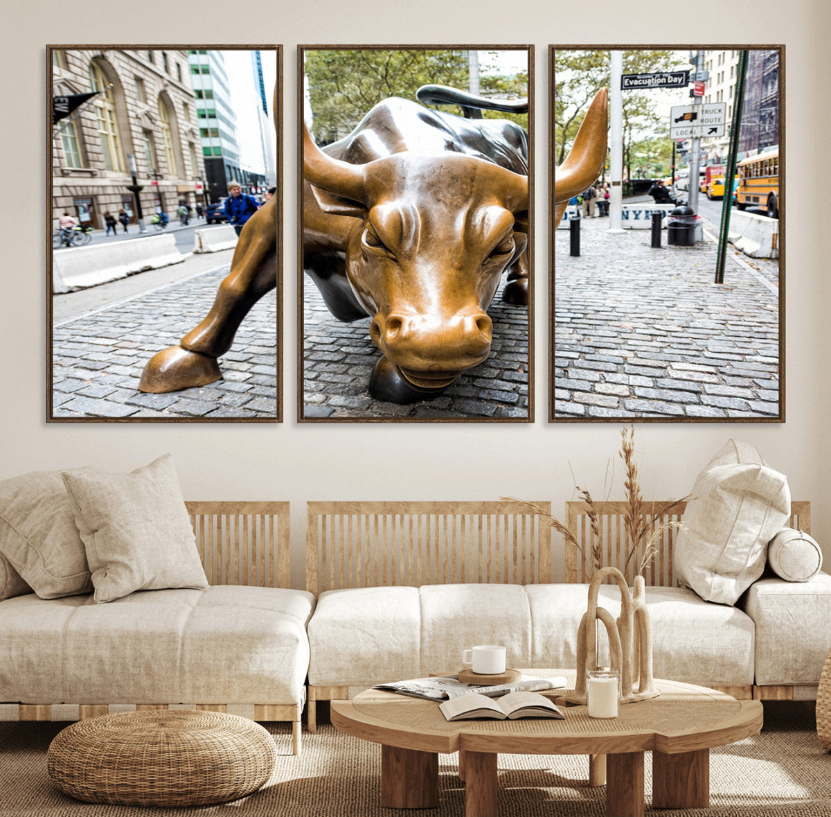 Charging Bull Wall Art Canvas Print