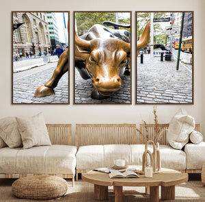 Charging Bull Wall Art Canvas Print