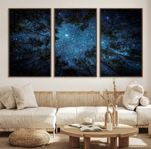 Forest and Stars Wall Art Canvas Print