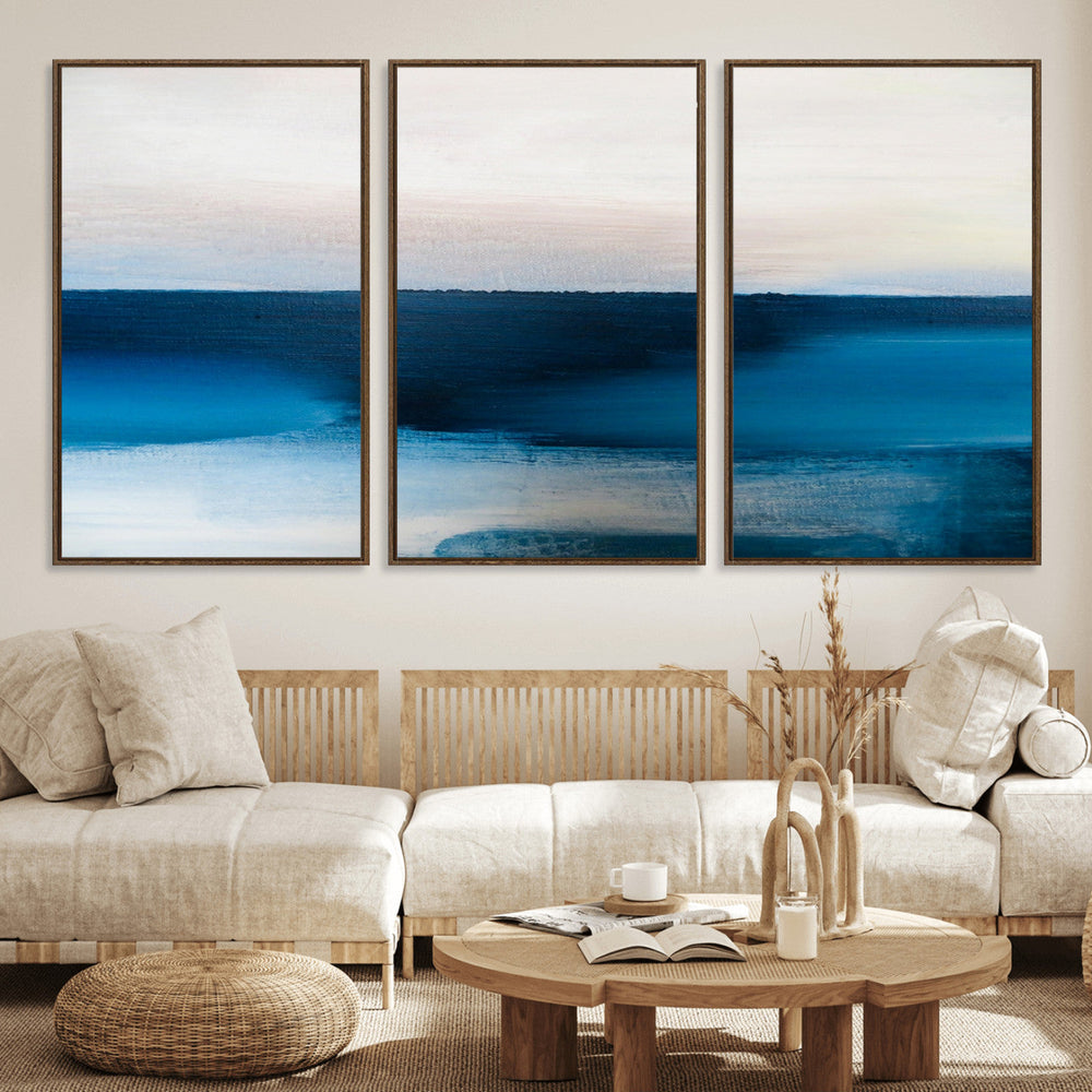 Dark Blue Abstract Wall Art Canvas Print