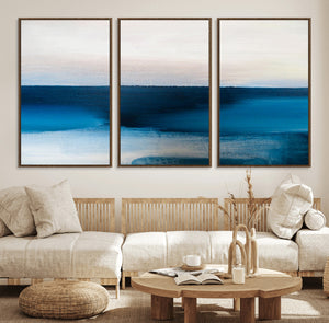Dark Blue Abstract Wall Art Canvas Print