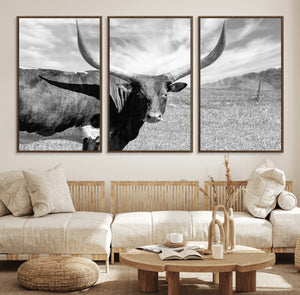 Cattle Wall Art Longhorn Cow Canvas Print