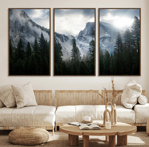 Yosemite National Park El Capitan Foggy Mountain Wall Art |