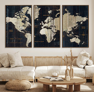 Antique Old World Map Wall Art Canvas Print