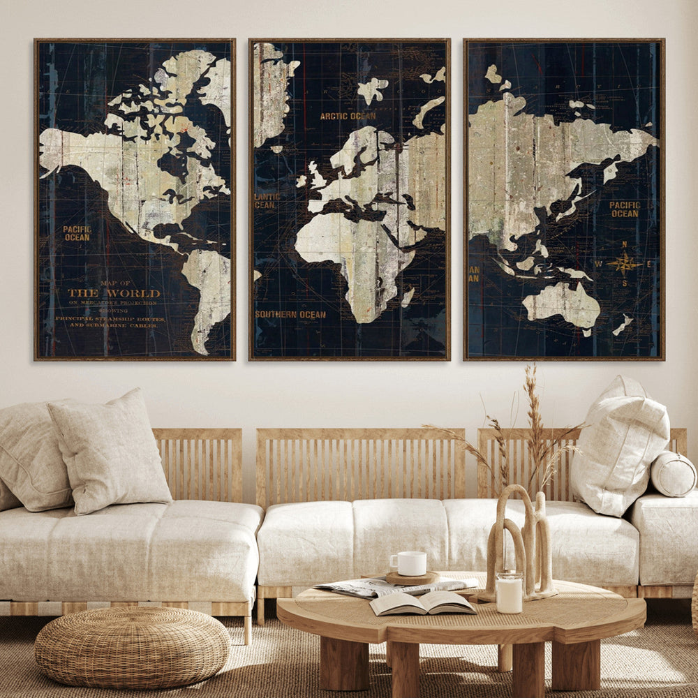 World Map Canvas Print – Detailed Map of the World Wall Art