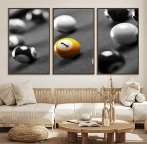 Wall Art Pool Table and Balls Canvas Print