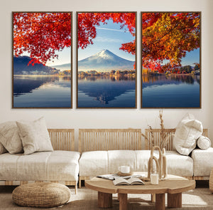 Mount Fuji Canvas Wall Art Japan Autumn Mountain Canvas