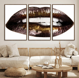Close Up Lips Wall Art Canvas Print