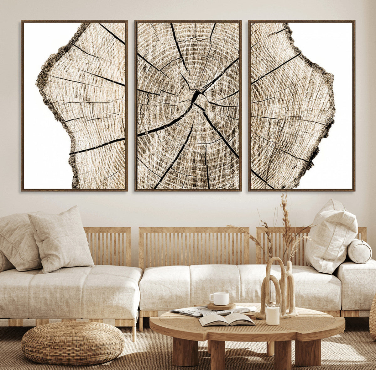 Abstract Wood Tree Ring Wall Art - Ready to Hang Minimalist