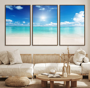 Blue Ocean Wall Art Canvas Print - Tranquil Ocean Paradise