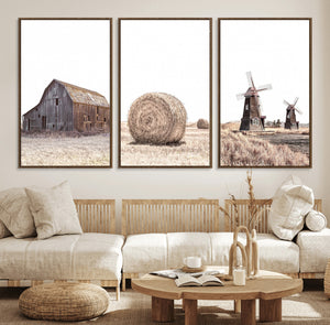 Farm Prints Set, Set of 3 Farmhouse Wall Art, Country House