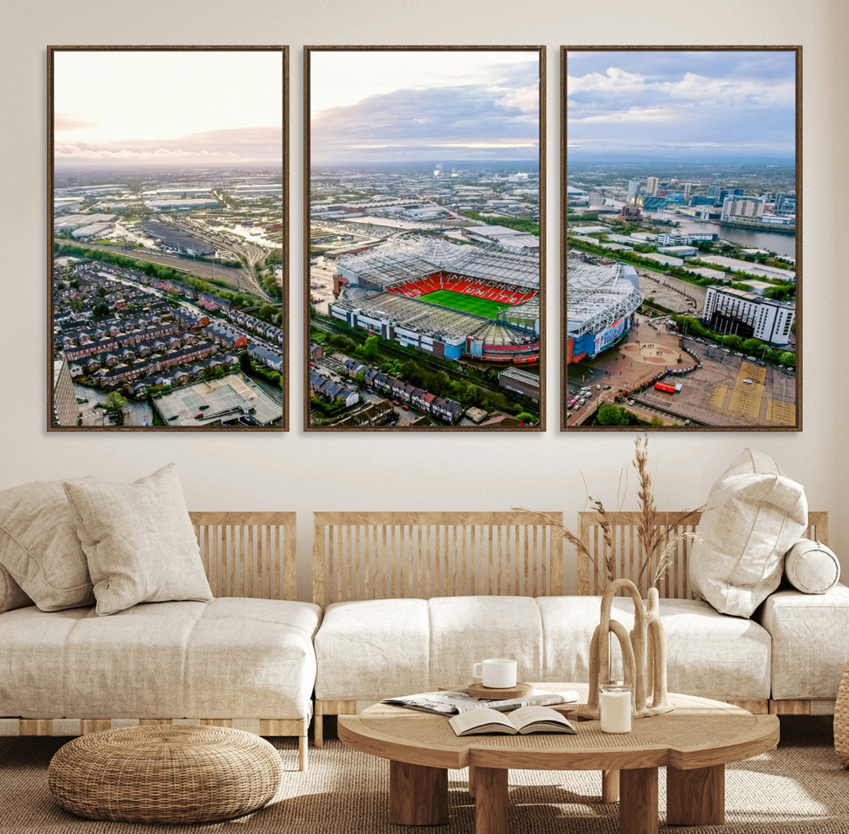 Old Trafford Manchester United Stadium Wall Art Canvas Print