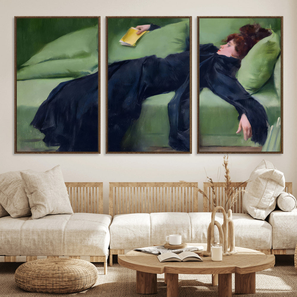 Decadent Girl by Ramon Casas Wall Art Canvas Print, Framed