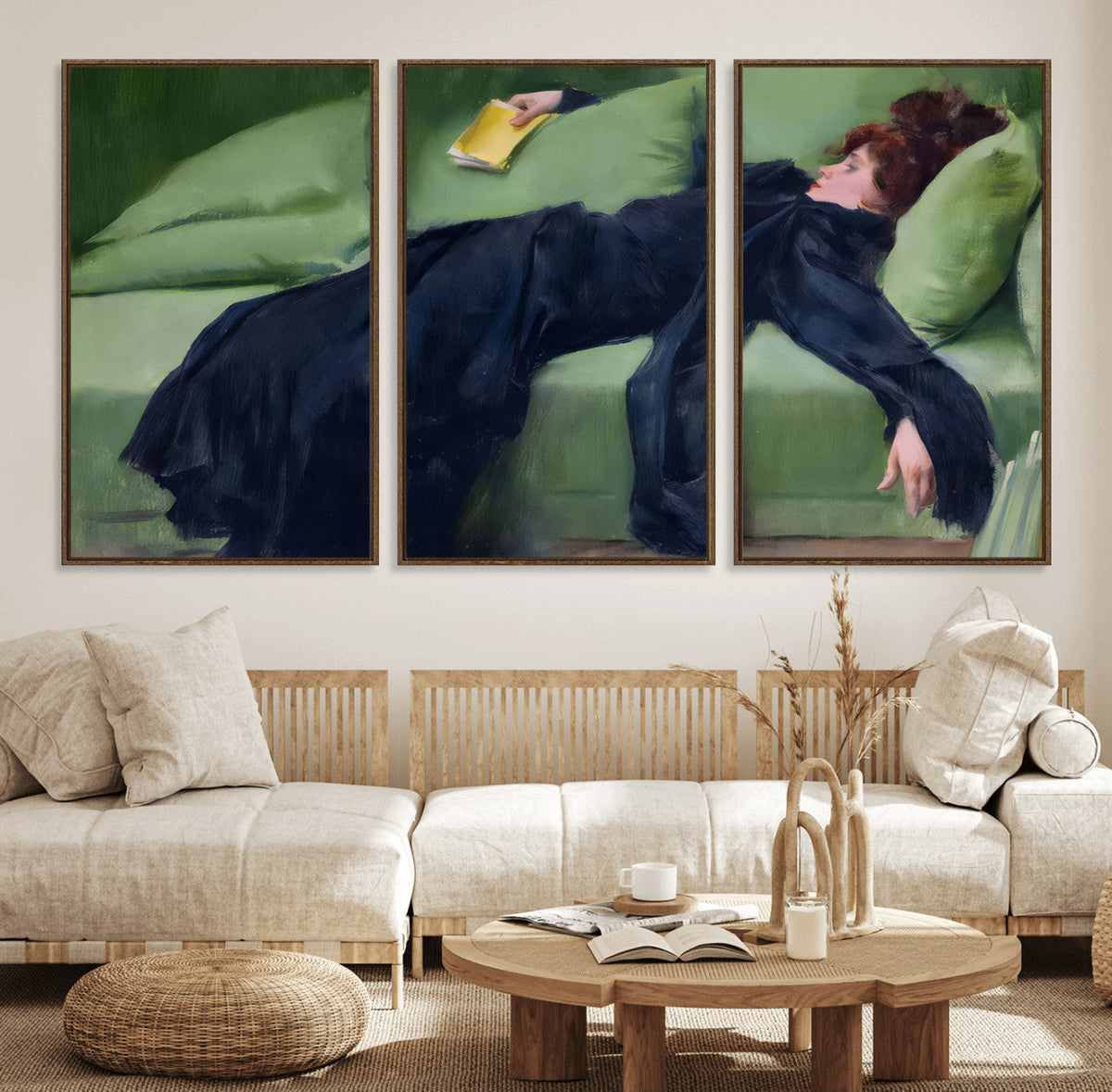 Decadent Girl by Ramon Casas Wall Art Canvas Print, Framed