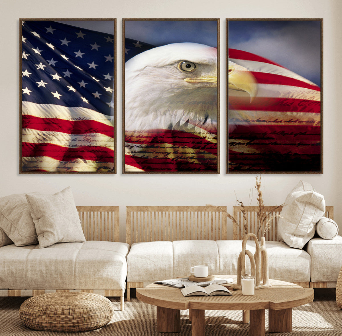 American Flag Eagle Symbol Wall Art, American Flag Eagle