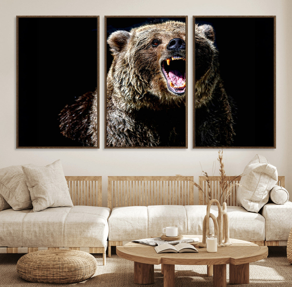 Grizzly Bear Canvas Print | Wildlife Wall Art for Cabin
