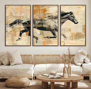 Chines Style Running Horse Western Wall Art | Farmhouse Wall