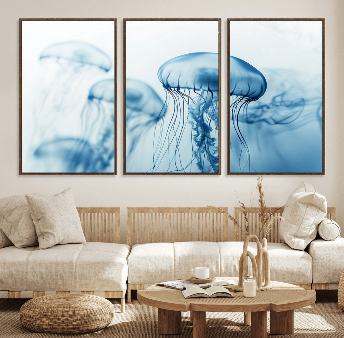 Blue Jellyfish Wall Art Canvas Print