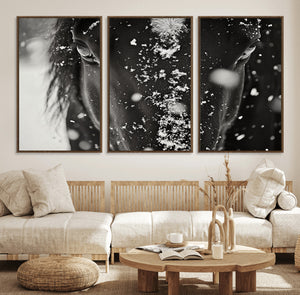 Winter Horse Snow Wall Art Canvas Print
