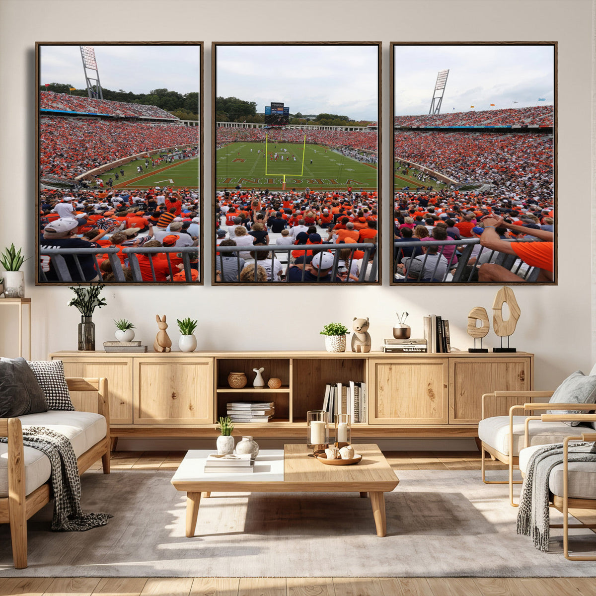 Virginia Cavaliers Football Team Print - Charlottesville Scott Stadium Print Wall Art Canvas