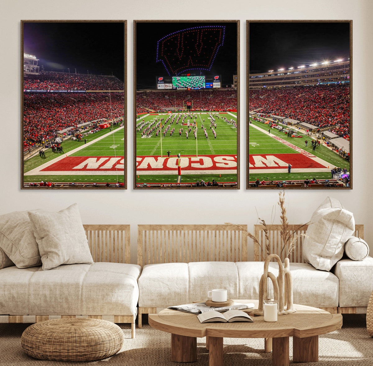 Wisconsin Badgers Football Team Print Canvas- Madison Camp