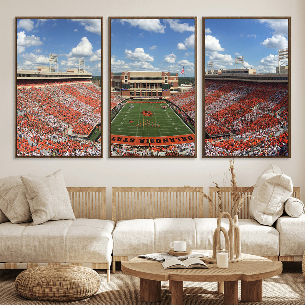 Oklahoma State Cowboys Football Team Print - Stillwater