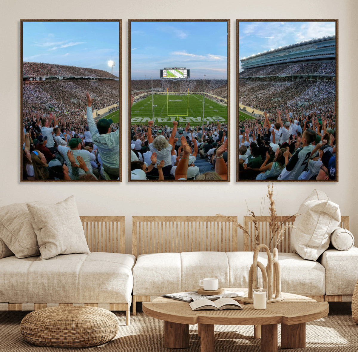 Michigan State Spartans Football Team Art Print - East