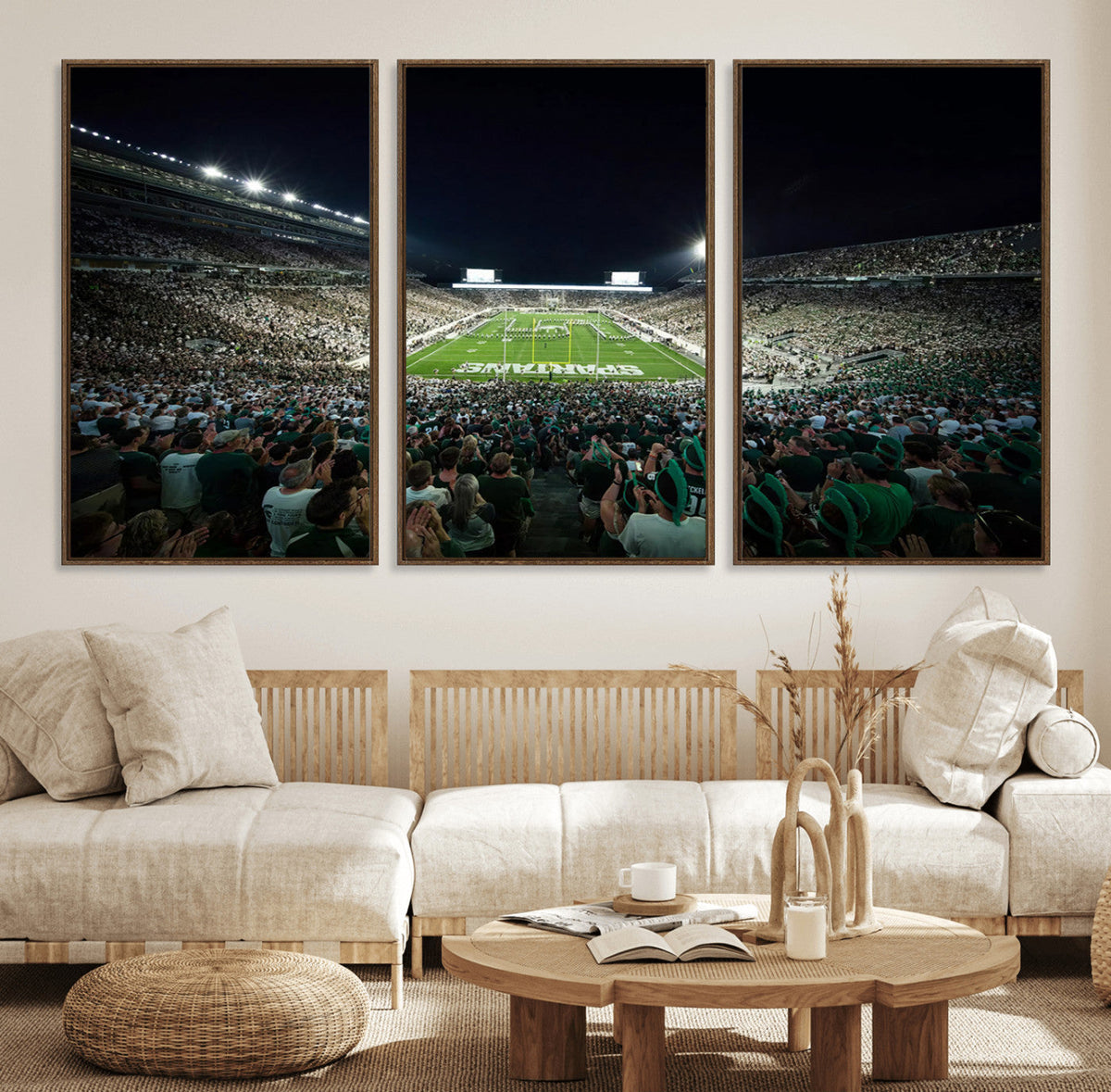 Framed Michigan State Spartans Football Team Print - East
