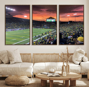 Eugene Autzen Stadium Canvas Wall Art Print – Sunset Over