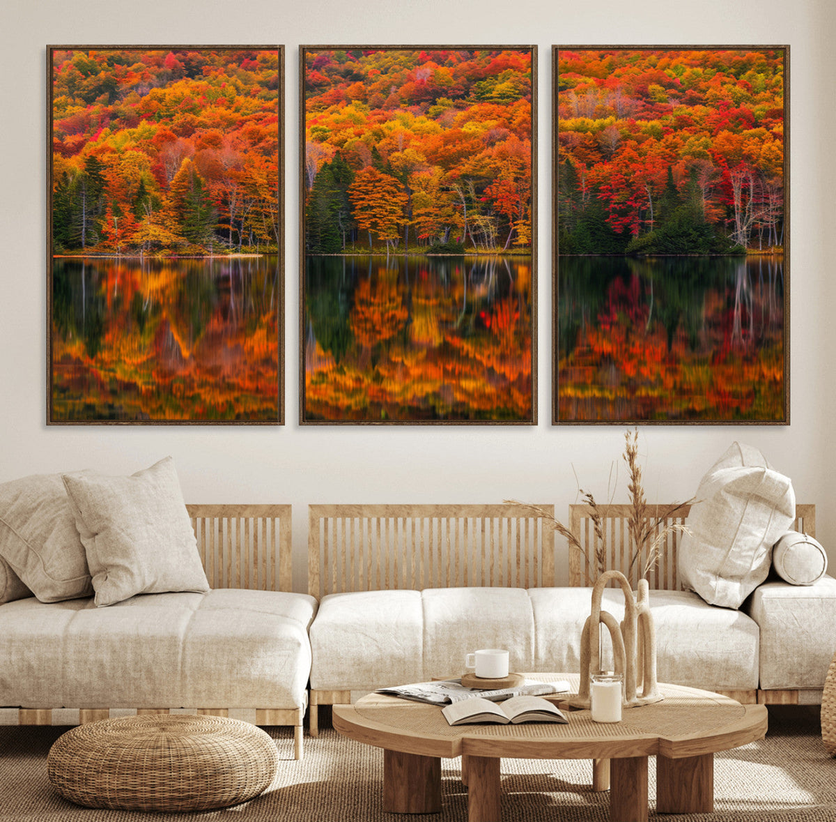 Fall Foliage Wall Art - Autumn Reflection Canvas Print,